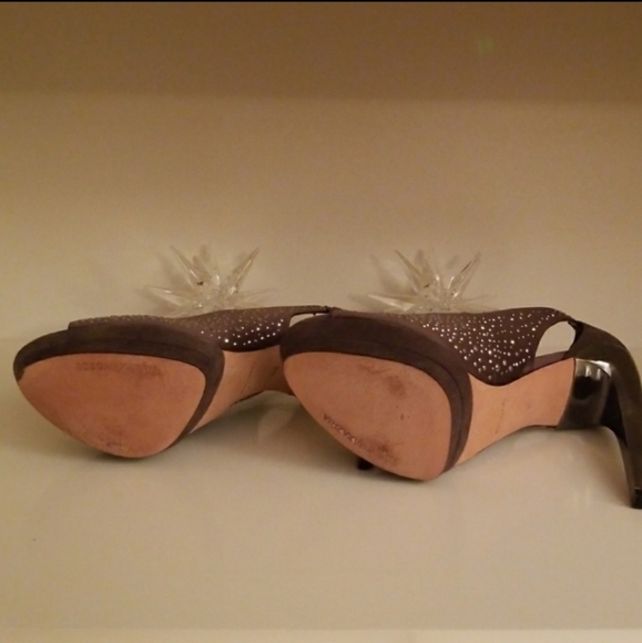 BCBGMAXAZRIA Gray Metallic Studded Dester Stilettos Heels - Picture 7 of 10